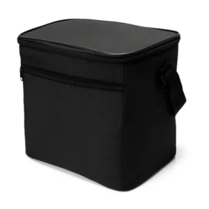 BOLSA TÉRMICA PRETA EM POLYESTER 600D/PEVA - 27X20X25CM