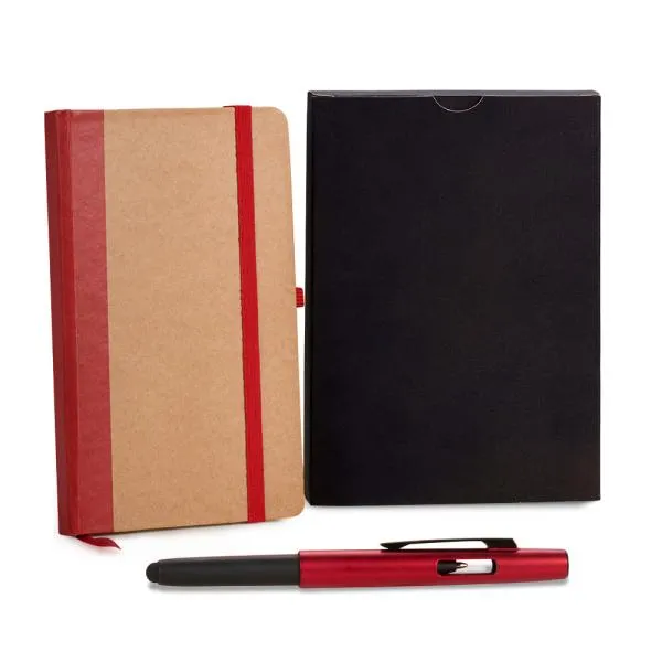 CADERNETA P/ ANOTAÇÕES COM CANETA/VERMELHO