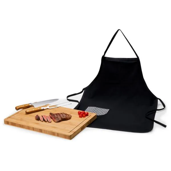 CONJ. PARA CHURRASCO PREMIUM EM BAMBU / MADEIRA / INOX - 4 PÇS - Imagem 3