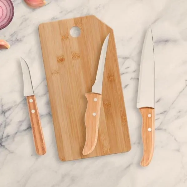 CONJ. PARA COZINHA EM BAMBU / MADEIRA / INOX OREGON - 4 PÇS - Imagem 2