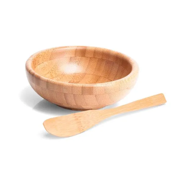 CUMBUCA REDONDA EM BAMBU COM ESPÁTULA 14CM - 200ML - Imagem 2