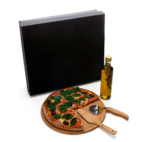 KIT PARA PIZZA COM GARRAFA - BAMBU / INOX / VIDRO - 4 PÇS - Imagem 3