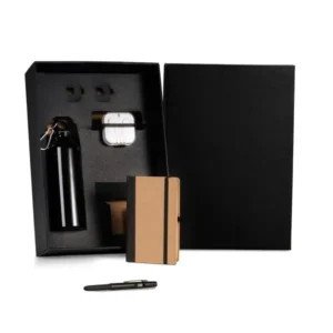 KIT SQUEEZE, FONE, CADERNO E CANETA - 4 PÇS
