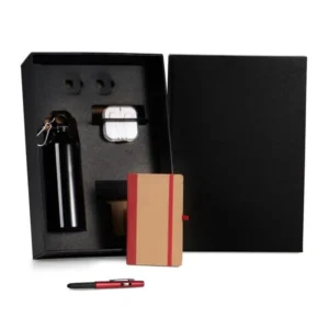 KIT SQUEEZE, FONE, CADERNO E CANETA - 4 PÇS