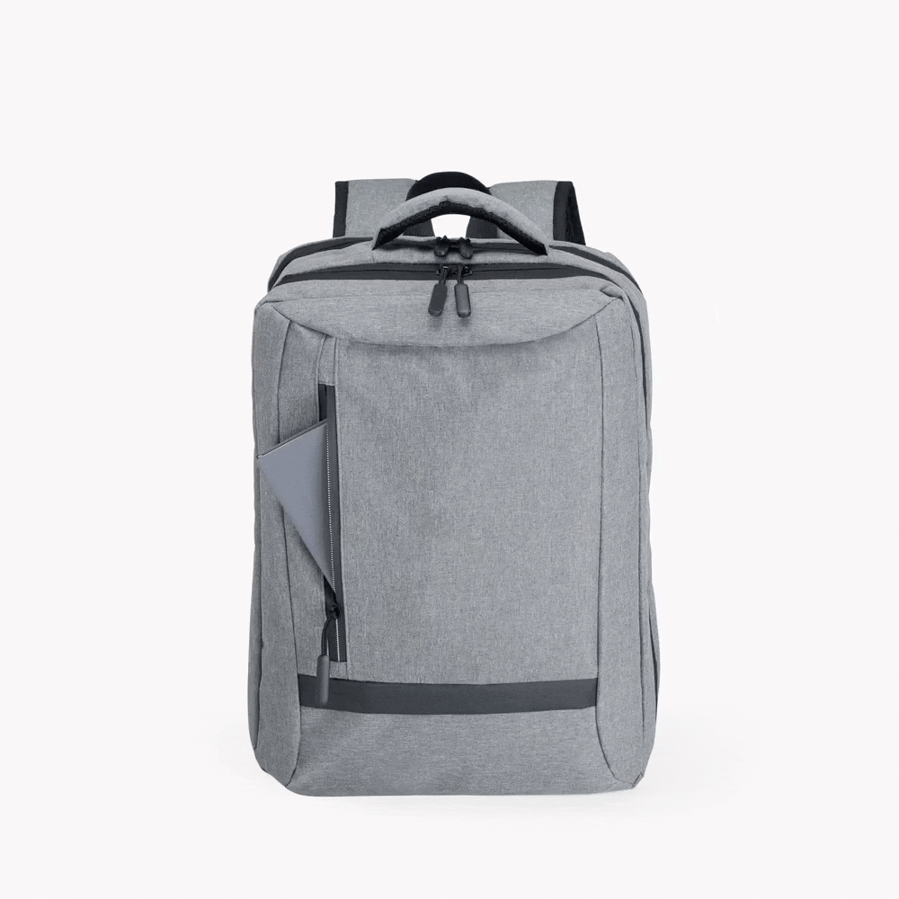 MOCHILA EM POLIÉSTER 300D - MELANGE CINZA - 18L - Imagem 8