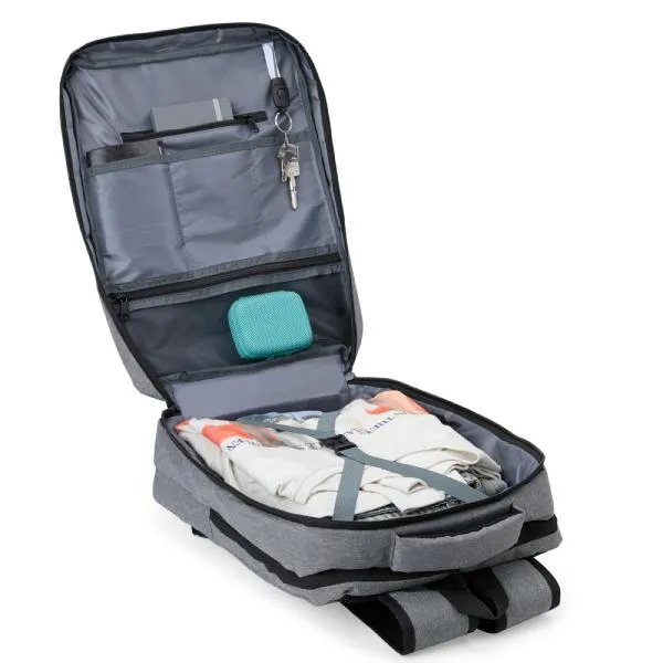 MOCHILA EM POLIÉSTER 300D - MELANGE CINZA - 18L - Imagem 5