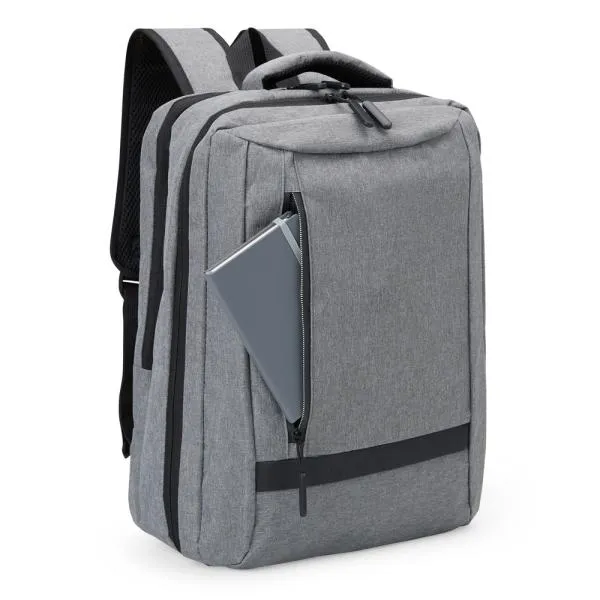 MOCHILA EM POLIÉSTER 300D - MELANGE CINZA - 18L - Imagem 6