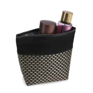 NECESSAIRE EM PVC E COURO SINTÉTICO/XADREZ