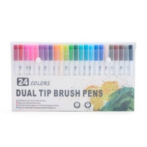 KIT CANETINHAS PONTA DUPLA COM 24 CORES - Colorido