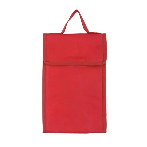 BOLSA TÉRMICA EM TNT 80G/M² - VERMELHA- 27X17X10,5 CM - Imagem 2