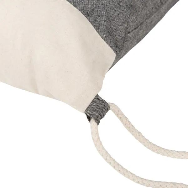 MOCHILA SACOLA EM ALGODÃO RECICLADO NATURAL / MELANGE CINZA - 37X41CM - Imagem 2